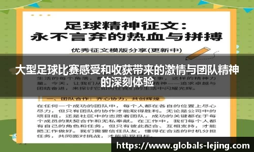 大型足球比赛感受和收获带来的激情与团队精神的深刻体验